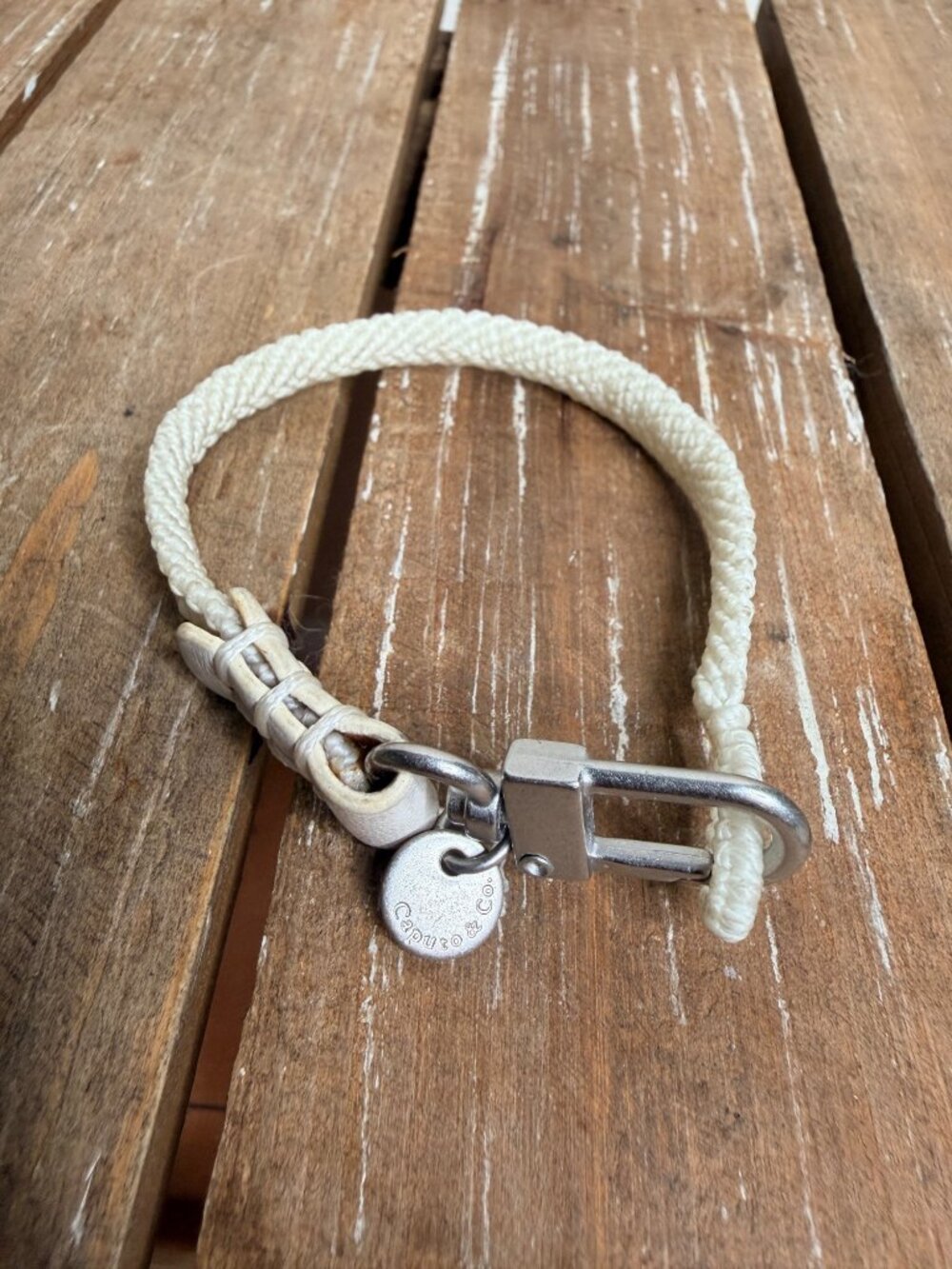 Caputo & Co. White Braided Cord Craftman Bracelet